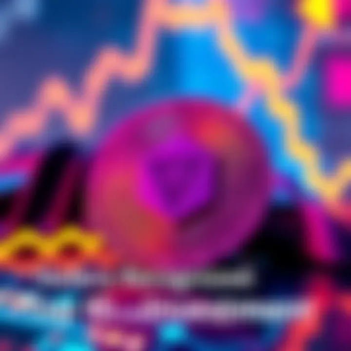 A graphic representation of Hedera's logo with a rising graph in the background, symbolizing its growth in investment popularity.